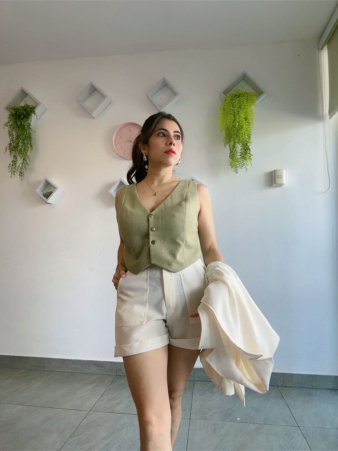 SET 3 PIEZAS(CHAQUETA,CHALECO CROP,SHORT)