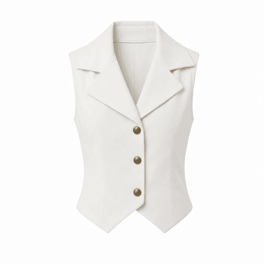 CHALECO CUELLO LEAH/MARFIL