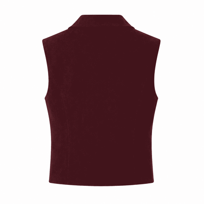 CHALECO CUELLO LEA/VINO