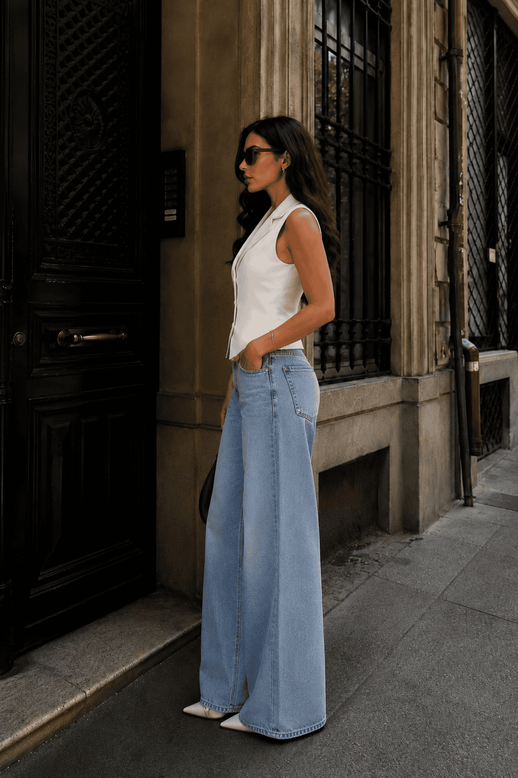 CHALECO CUELLO LEA/MARFIL