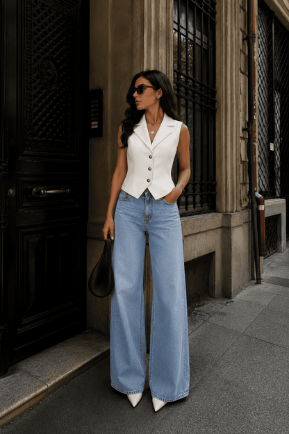 CHALECO CUELLO LEA/MARFIL