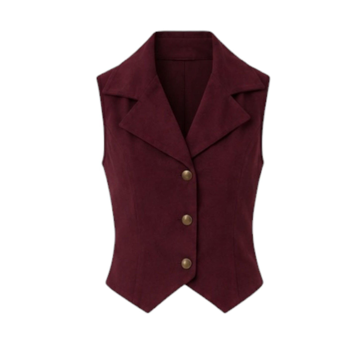 CHALECO CUELLO LEA/VINO